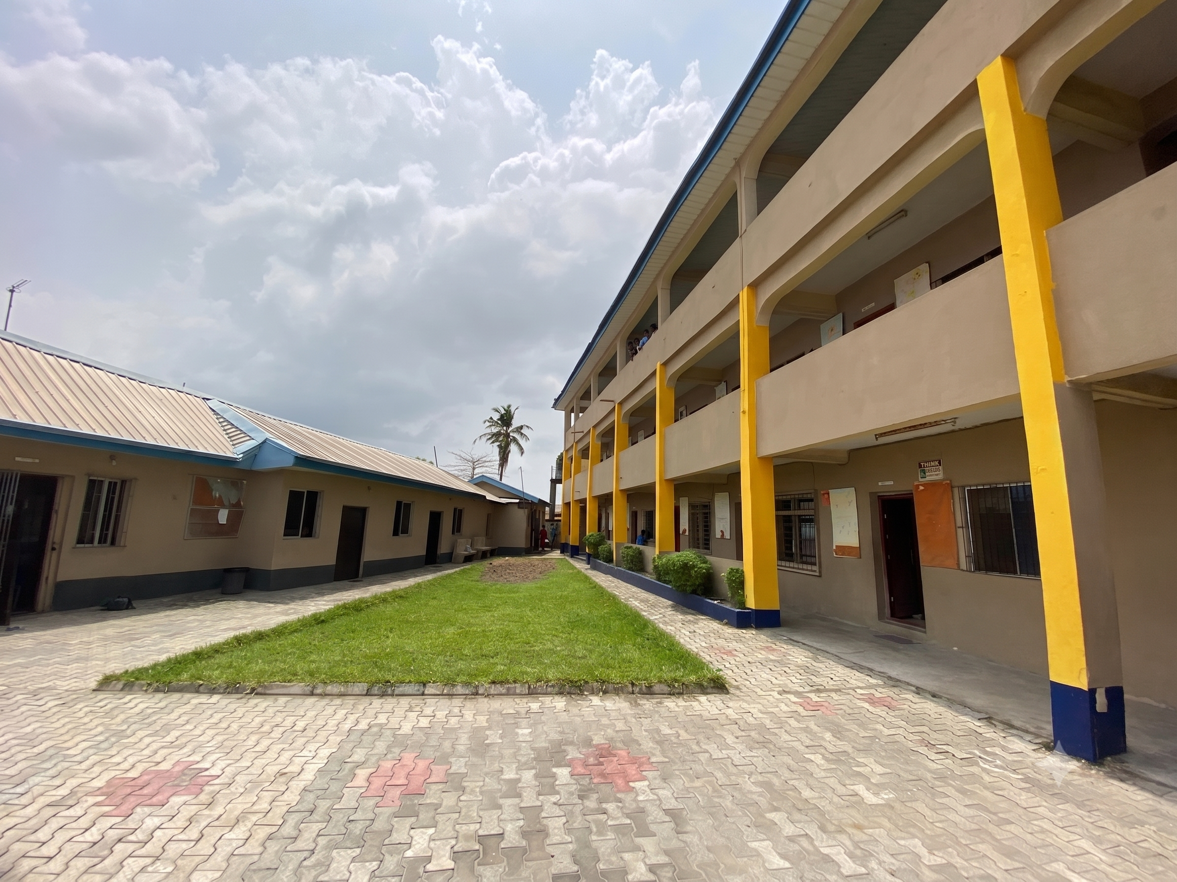 Welcoming school entrance and faculty